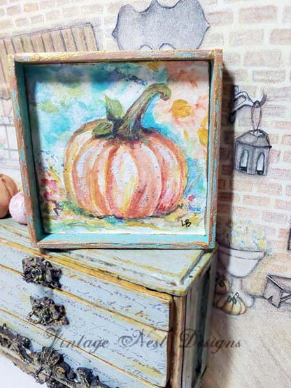 Fall Pumpkins No.1 Dollhouse Miniature Handmade image 1