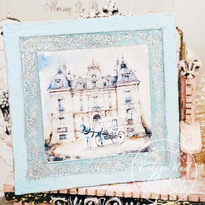 Horse and Carriage No.2:1 Dollhouse Miniature Handmade Wooden Framed Art image 4