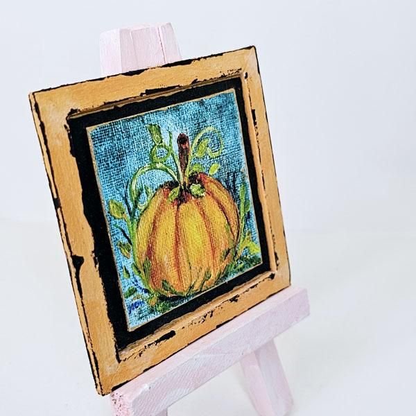 Pumpkin in Oils No.15 Dollhouse Miniature image 1