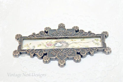 Bird Nest Roses No.4 Dollhouse Miniature Metal Framed image 5