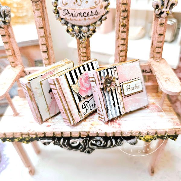 Shabby Book Set No.28 Dollhouse Miniatures Handmade image 7