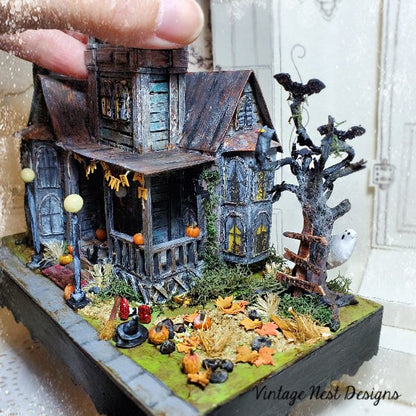 Haunted Halloween Dollhouse Mansion No.1 Handmade Miniature image 8
