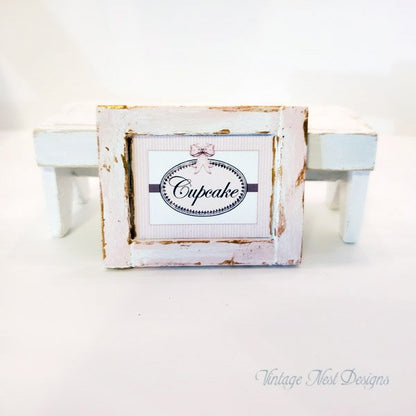 Cupcake Sign No.1:2 Dollhouse Miniature Handmade image 0