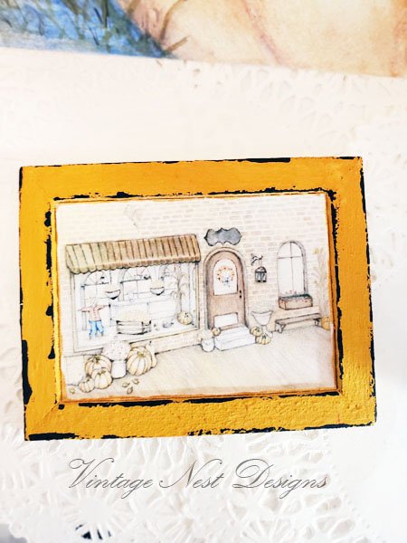 Fall Flower Shop No.1:1 Dollhouse Miniature Handmade Wooden Framed image 3
