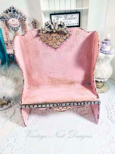 Pink Bench No.24 Dollhouse Miniature Handmade image 4