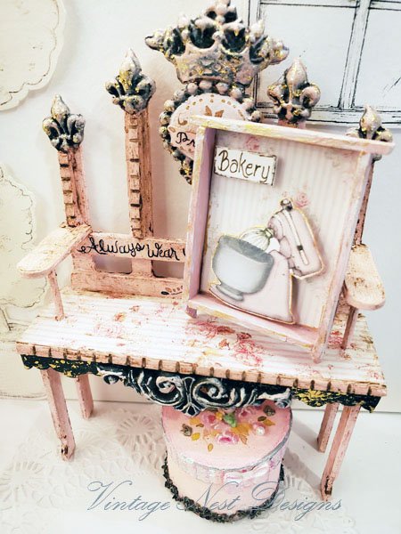 Bakery Pink Mixer Shelf No.3 Dollhouse Miniature Handmade image 0