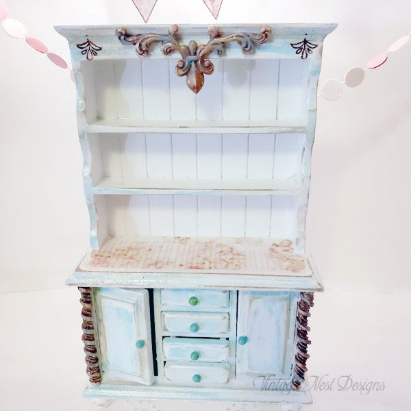 Blue Cabinet No.85 Dollhouse Miniature Handmade image 0