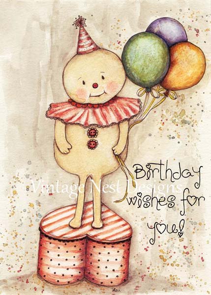 Digital Prints Birthday Wishes for You No.1 Watercolor Painting image 0