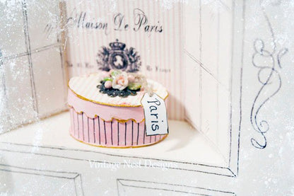 Hat-Band Box No.44 Dollhouse Miniature Handmade for Dolls image 6
