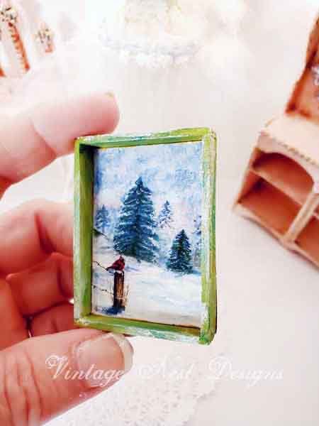 Winter Cardinal No.1:2 Dollhouse Miniature Handmade image 5