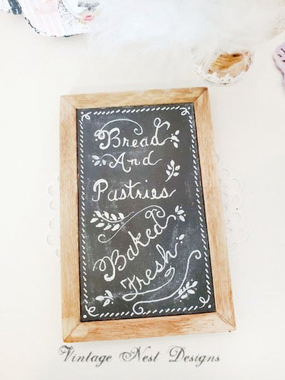 Bakery Sign No.19 Dollhouse Miniature Handmade Wooden Framed Art image 6