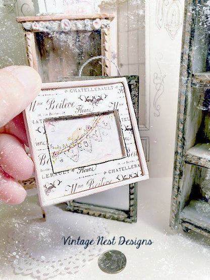 Love Birds No.1:4 Dollhouse Miniature Handmade image 3
