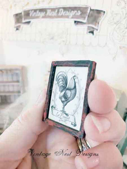 Roosters No.1:2 Dollhouse Miniature Handmade image 3