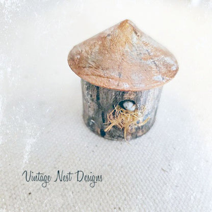 Bird Nest House No.1 Dollhouse Miniature Handmade image 1