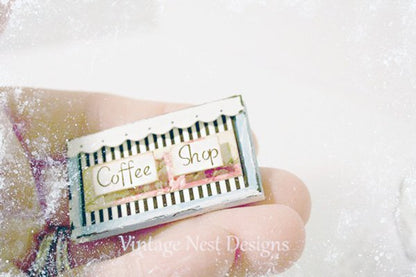 Coffee Sign No.1 Dollhouse Miniature Handmade image 2