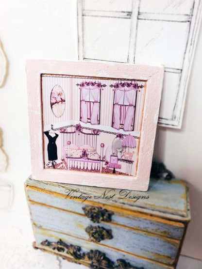Glamour Girl Bedroom No.1:2 Dollhouse Miniature Handmade image 1