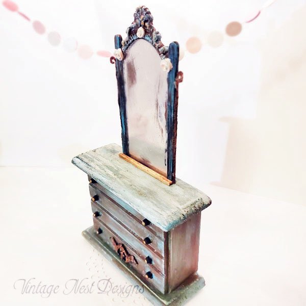 Vintage Style Grungy Dresser No.1 Dollhouse Miniature Handmade image 3