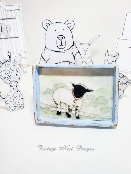 Nursery Lamb No.1:1 Dollhouse Miniature Handmade image 3