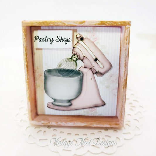 Bakery Pink Mixer No.2:2 Dollhouse Miniature Handmade image 0
