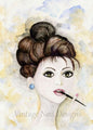 Audrey Hepburn No.1 Digital Print Watercolor Painting image 0