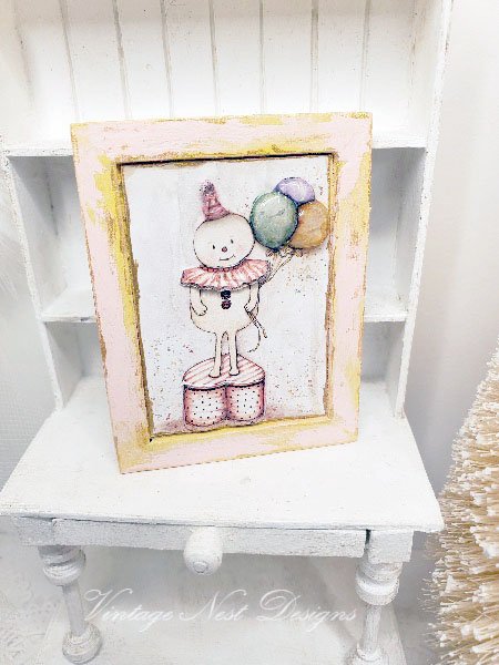 Birthday Wishes for You in 3D Dollhouse Miniature Handmade Wooden Framed Art image 5