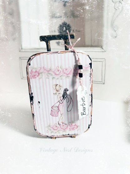 Vintage Barbie No.4:2 Luggage Suitcase Dollhouse Miniature Handmade image 0