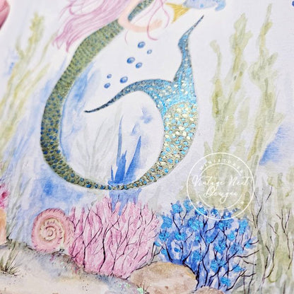 Mermaid No.4 Fine Art Original Watercolor Painting image 6