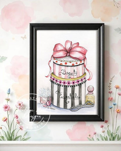 Beauty Essentials No.1 Digital Prints Watercolor Painting image 0