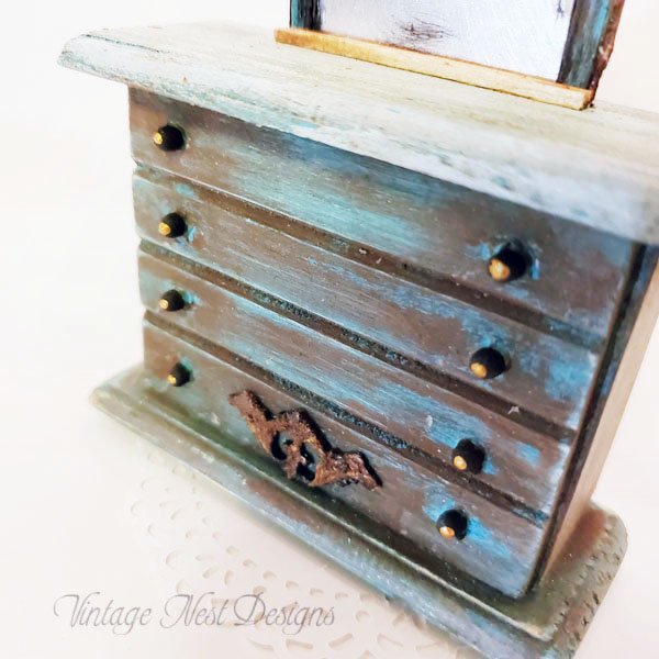 Vintage Style Grungy Dresser No.1 Dollhouse Miniature Handmade image 2