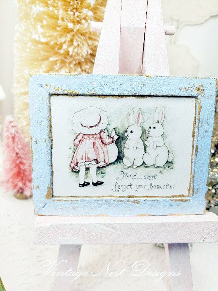 Don't Forget your Baskets No.1:1 Dollhouse Miniature Handmade Wooden Framed Art image 4