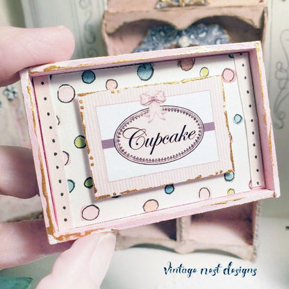 Cupcake Sign No.3 Dollhouse Miniature Handmade image 4