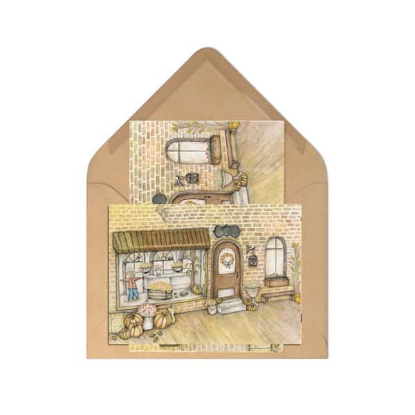 Fall Flower Shop No.1 Digital Print Watercolor Painting image 1