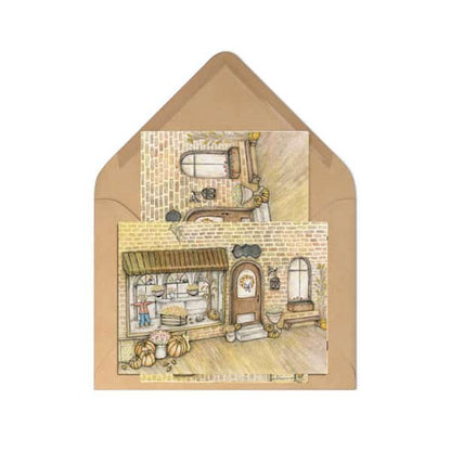 Fall Flower Shop No.1 Digital Print Watercolor Painting image 1