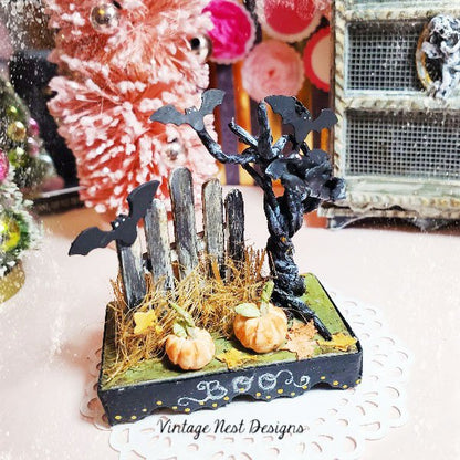 Halloween Scene No.1 Dollhouse Miniature Handmade image 1