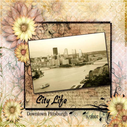 Digital Scrapbooking Ambenti Florals Quick Page No.1 Instant Download