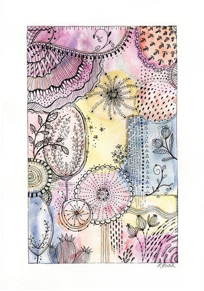 Digital Print Contemporary Art No.2 Watercolor Painting Instant Download