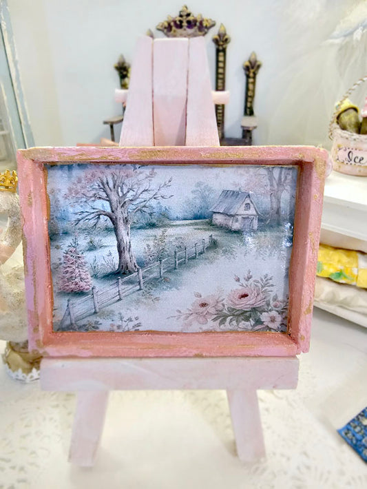 Miniature Country Life No.8 Dollhouse Wall Decor Wooden Frame Diorama Shadow Box