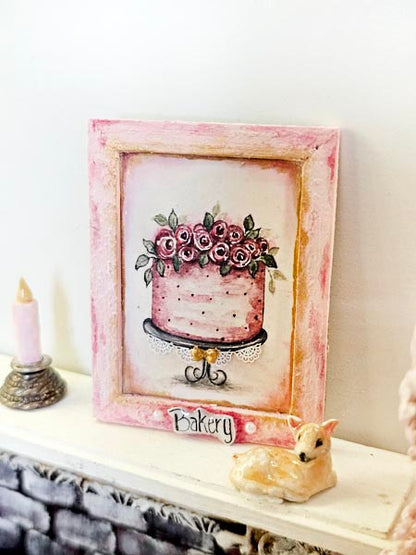 Miniature Kitchen Cake No.7:12 Handmade for Dollhouse Wall Decor Diorama Shadow Box