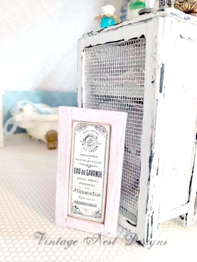 Badezimmer Schild Nr. 1:1 Puppenhaus Miniatur Handgefertigt