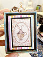 Miniature Bunny in Cup No.1:1 Handmade Framed Art for Dollhouse Diorama Shadow Box