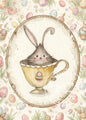 Digital Print Bunny in Cup No.1:1 Watercolor Instant Download