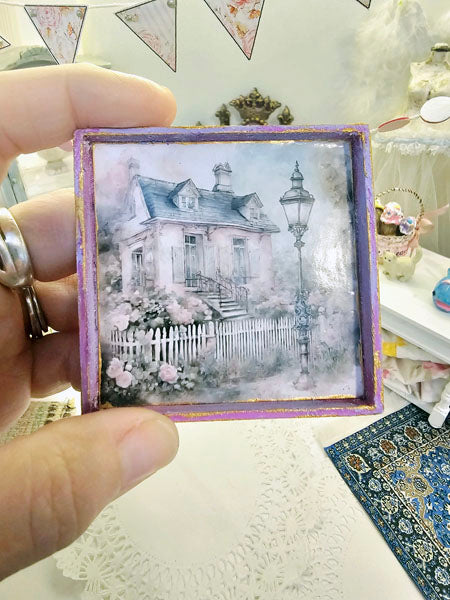 Miniature Cottage House No.9-1 Handmade Dollhouse Wall Decor 1:12 Scale