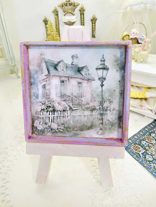 Miniature Cottage House No.9-1 Handmade Dollhouse Wall Decor 1:12 Scale