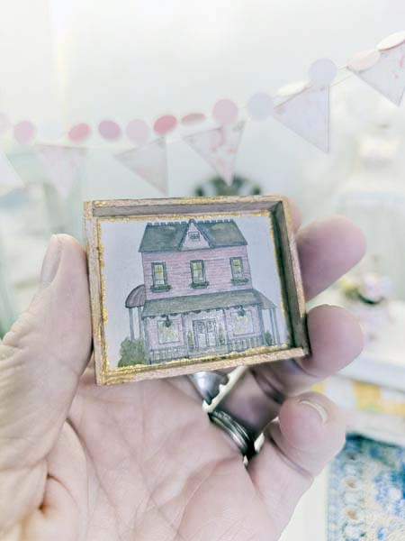 Dollhouse Miniature Country House No.1:1 Handmade Wooden Framed Art
