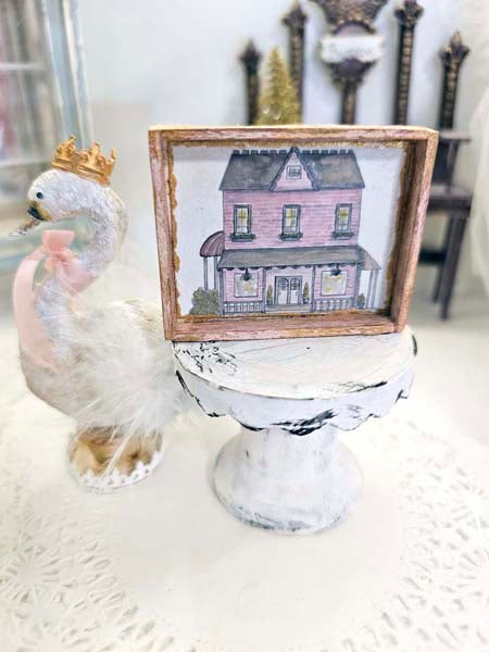 Dollhouse Miniature Country House No.1:1 Handmade Wooden Framed Art