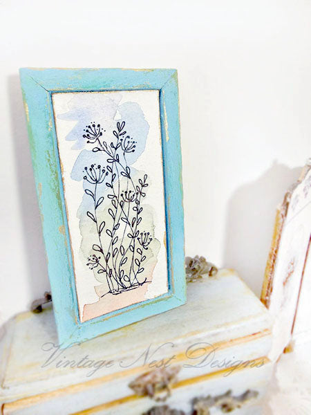 Miniature Flourishes No.1-1 Teal Frame Dollhouse Home Wall Accessory 1:12 Scale