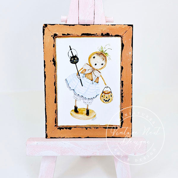 Miniature Halloween Character No.4:1 Handmade for Dollhouse Diorama Shadow Box