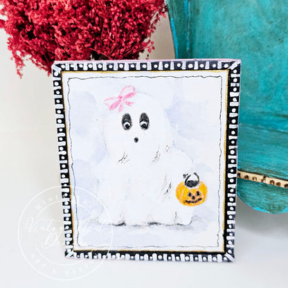Miniature Halloween Ghost No.1:1  Handmade for Dollhouse Diorama Shadow Box