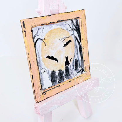 Miniature Halloween Ghosts No.2:1 Dollhouse Wall Art Decor Shadow Box