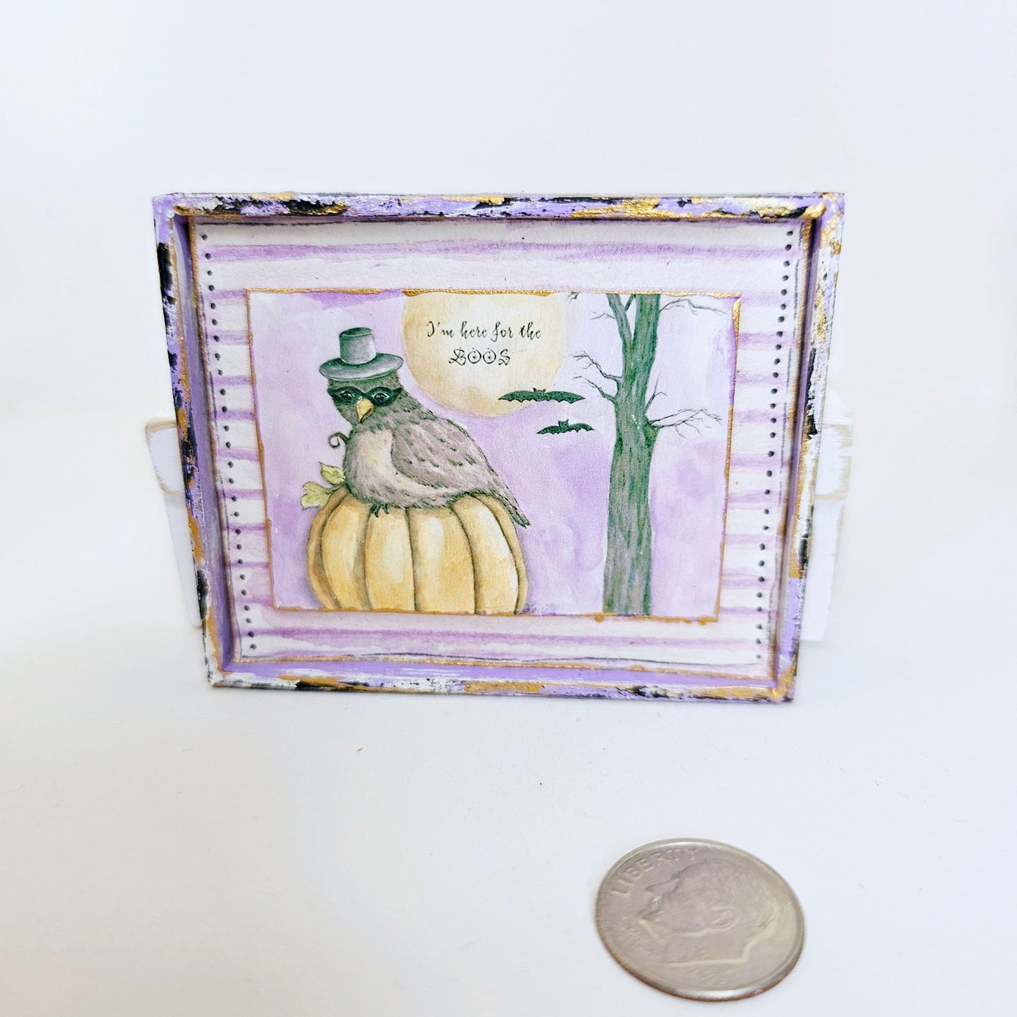 Miniature Here for the Boos No.1:1 Dollhouse Handmade Wooden Framed Art